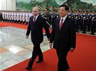 Ruský prezident Vladimir Putin (vlevo) a ínský prezident Chu in-tchao v