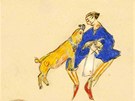 Obraz s názvem Jusuf pase kozy a ovce namalovala Else Lasker-Schülerová koncem