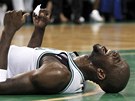 Kevin Garnett z Bostonu Celtics se svým typickým, bojovným, výrazem.