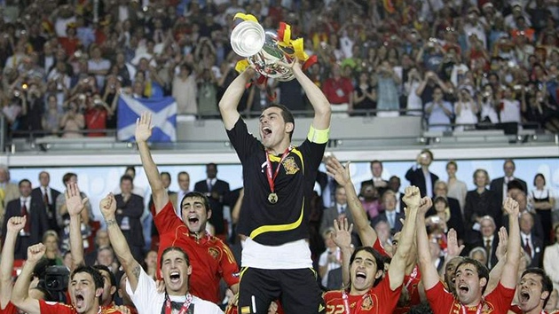 Španělská radost ze zisku titulu ME v roce 2008.