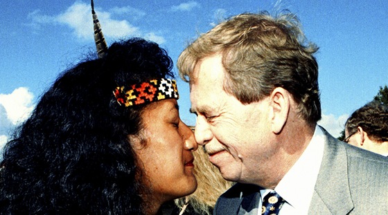 Výstava Prezident Václav Havel, sloená z fotografií TK (Nový Zéland, 1995)