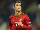RUTINA. Portugalský fotbalista Cristiano Ronaldo dal Nizozemsku gól a tváí se,