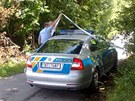 Policisté a hasii v praských Cholupicích, kde bylo v hoícím aut nalezeno