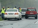 Nehoda na dálnici D5, ve které byly prototypy z Mladé Boleslavi.