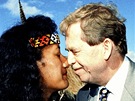 Výstava Prezident Václav Havel, sloená z fotografií TK (Nový Zéland, 1995)