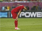 TO SNAD NE. Portugalského fotbalistu Cristiana Ronalda trápí poráka s Nmeckem.