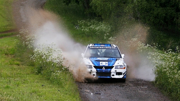 Vítzná posádka Rallye Krkonoe - Martin Semerád s Bohuslavem Ceplechou.