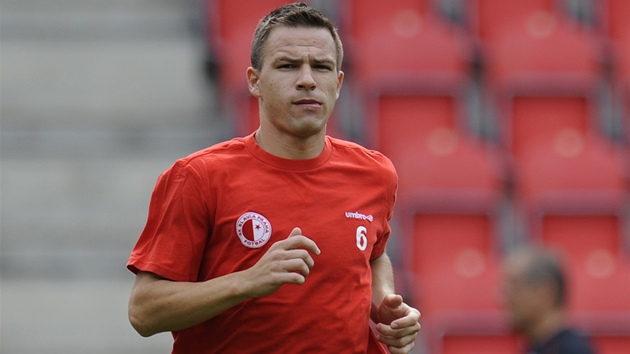 Slávistická posila Martin Dobrotka na prvním tréninku v Edenu