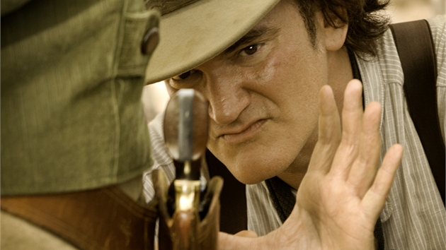 Quentin Tarantino při natáčení filmu Django Unchained