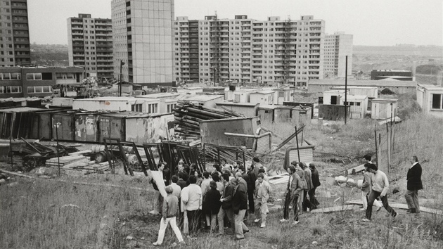 Exkurze architekt a projektant na rozestavné sídlit Luiny, 1983 