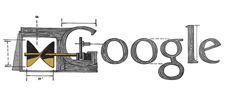 Google Doodle u píleitosti výroí narozenin Josefa Ressla, vynálezce lodního