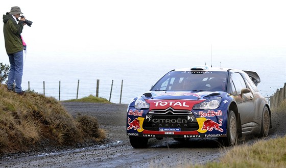 Mikko Hirvonen a jeho citroën pi Novozélandské rallye.