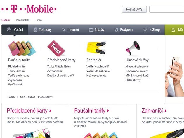 Nový web T-Mobile