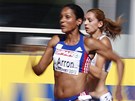 Francouzská sprinterka Christine Arronová v rozbhu závodu na 100 metr na