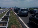 Zácpa na chorvatské dálnici A1 po tragické nehod eského autobusu (23. ervna