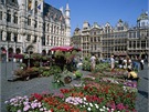 Kvtinový trh v na bruselském Grand Place