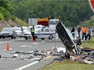 Nehoda eského autobusu s 50 cestujícími nedaleko tunelu Sveti Rok na...