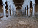 Aquileia, interiér bazilika - detail,  mozaika