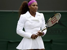 ELEGANTN. Serena Williamsov ped zpasem s Barborou Zhlavovou-Strcovou.