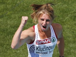 Sedmibojařka Eliška Klučinová na mistrovství Evropy v Helsinkách. 
