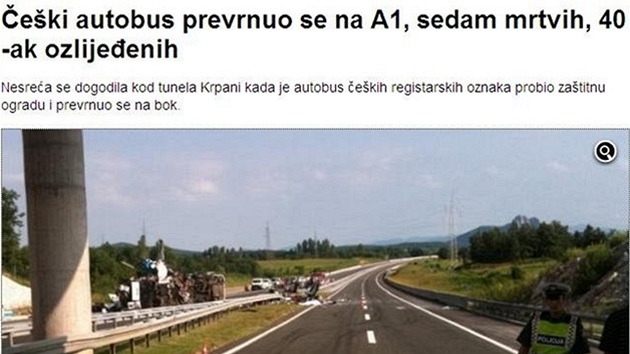 Nehoda eského autobusu ve stedním Chorvatsku (23. ervna 2012)