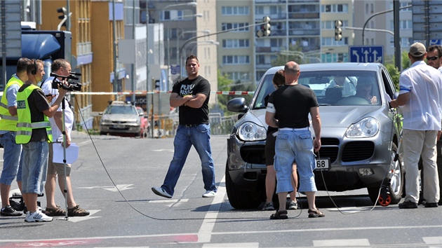 Rekonstrukce nehody, pi které podle policie opilý lobbista Roman Janouek