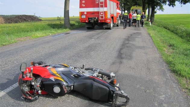 Nehoda motocyklu u Jedlov na Svitavsku, idi zemel. (24. ervna 2012)