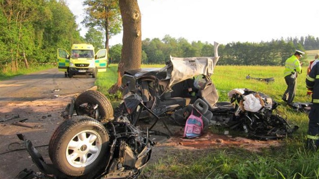 Nehoda Opelu Omega u Jedlov na Svitavsku, idi zemel. (24. ervna 2012)