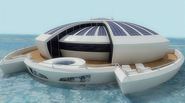 Ekologick plovouc hotel (Solar Floating Resort ) na solrn ekologii navrhl prmyslov designr Michele Puzzolante.