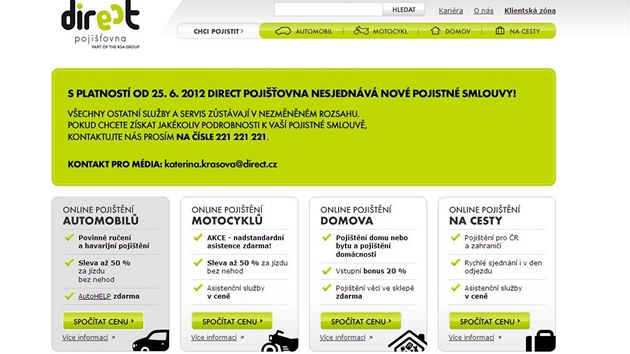 Direct pojiovna oznámila konec uzavírání nových smluv 