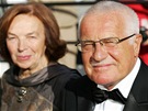Zahájení karlovarského festivalu 2012 - prezident Václav Klaus s manelkou Lívií