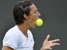 ZLOBA. Francesca Schiavoneová v osmifinálovém souboji Wimbledonu s Petrou