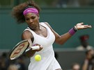 SOUSTEDNÁ. Serena Williamsová se koncentruje na úder v semifinále Wimbledonu