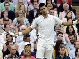 NEJDE TO. Novak Djokovi prohrl v semifinle Wimbledonu s Rogerem Federerem.