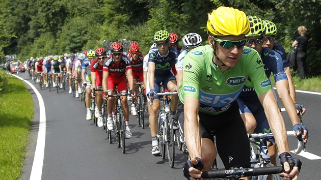 Britský cyklista Bradley Wiggins v 1. etap Tour de France