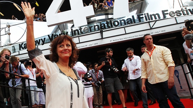 Oscarová hereka Susan Sarandonová na erveném koberci ped uvedením filmu