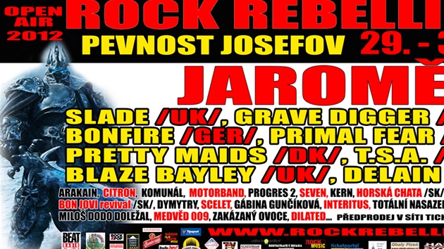 Plakát, který lákal na festival Rockrebellion. 