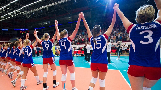 U JE TO UDLÁNO. eské volejbalistky slaví triumf v Evropské lize, poprvé v