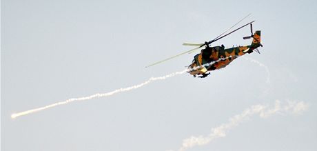 Helikoptéra syrské armády bhem leteckého cviení 