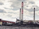 Zásoba uhlí u elektrárny v Opatovicích nad Labem (26. ervna 2012)