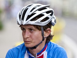 Rychlobruslaka Martina Sblkov bhem cyklistickho zvodu Tour de Feminin.