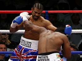 TUMÁ. David Haye (vlevo) si vymuje údery s Dereckem Chisorou. 