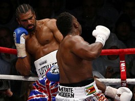 MÁM TO POD KONTROLOU. David Haye (vlevo) v souboji s Dereckem Chisorou. 