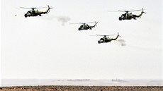 Helikoptéry syrské armády na leteckém cvi�ení
