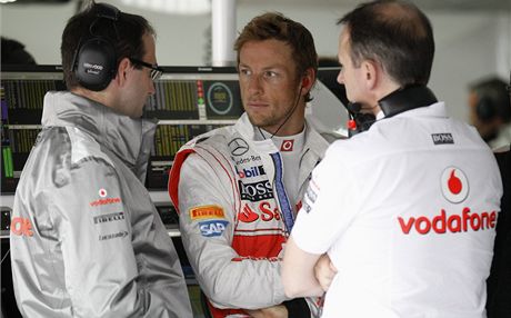 Jenson Button pi tréninku závodu Grand prix