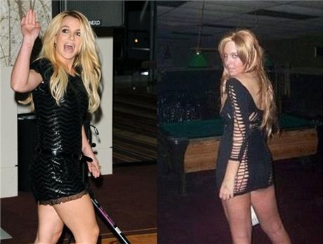 Britney Spears (vlevo) a její obdivovatelka transsexuálka Kara.