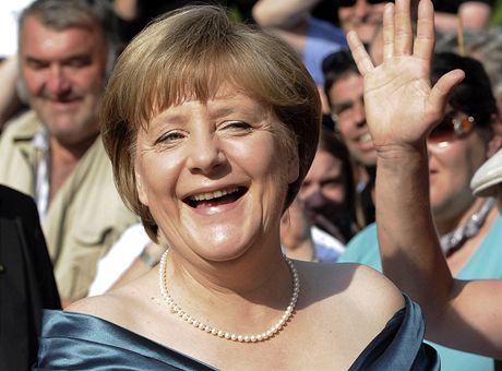 Angela Merkelová na operním festivalu v Bayreuthu 2012