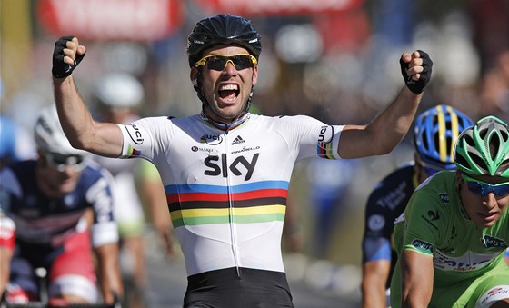 BRITSKÁ RAKETA. Mark Cavendish v duhovém trikotu mistra svta potvrté za sebou