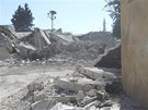 Rozstílené budovy v provincii Aleppo (20. ervence 2012)