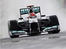 Michael Schumacher bhem druhého tréninku na Velkou cenu Maarska.